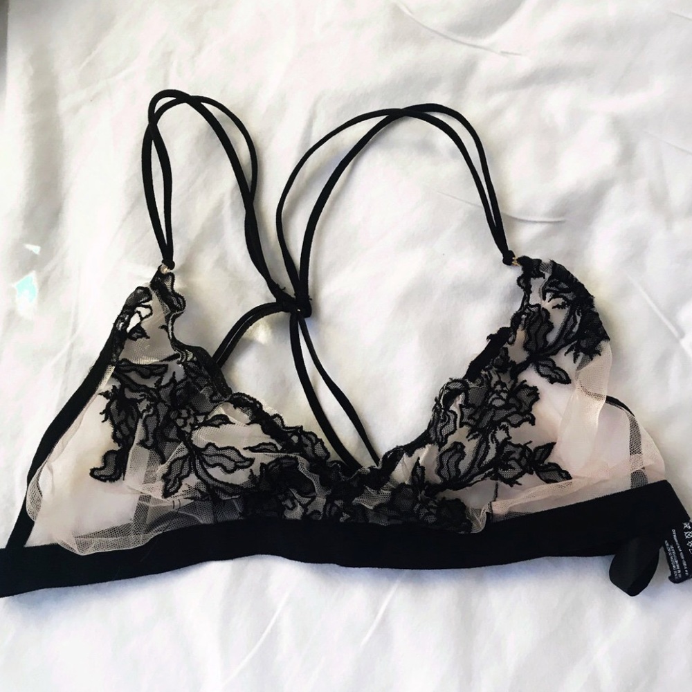Embroidered lace bralette
